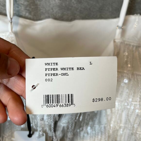 SAYLOR Pyper White Fringe Sequins Set Size Large Bridal Bachelorette New - Picture 6 of 12